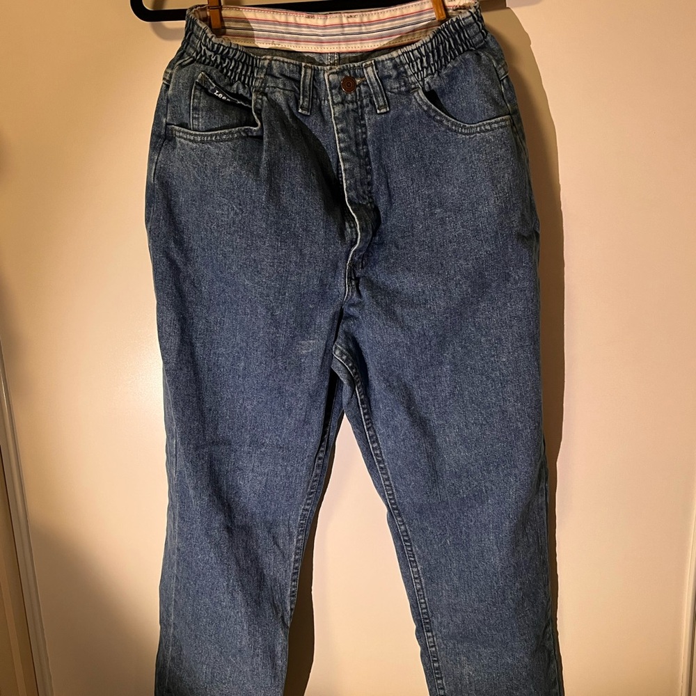Vintage Lee Relaxed Fit Denim Jeans - Dark Blue